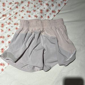 RARE Miami pink and gray Lululemon shorts asymmetrical